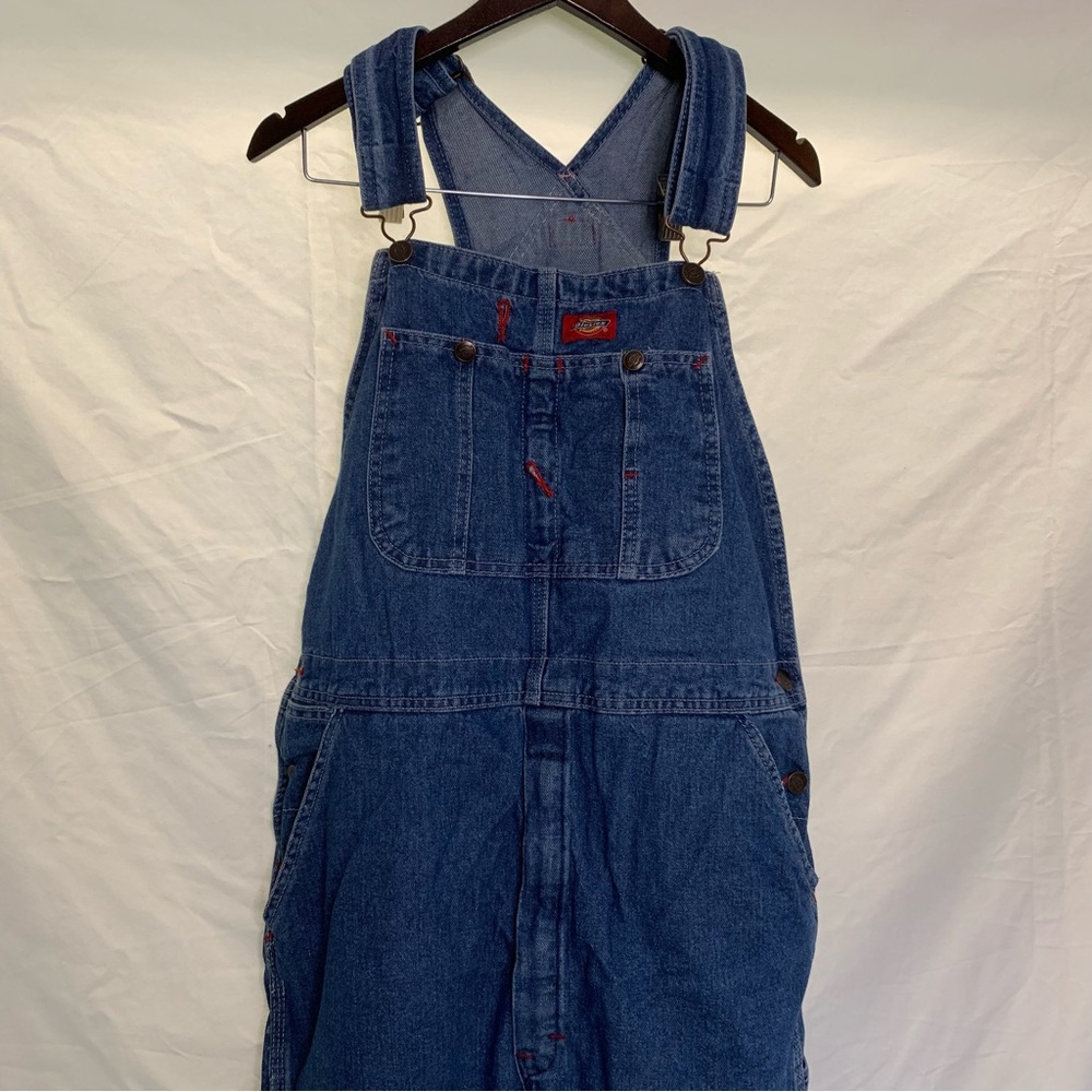 Dickies 34x30 Denim Farmer Adjustable Overalls